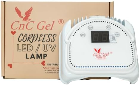 CNC UV & LED Cure Nail Lamp, 60W Professional Nail Dryer, White, Auto On/Off Sensor, Push Button Timer, Chemical-Resistant Case, Rechargeable or Standard Models