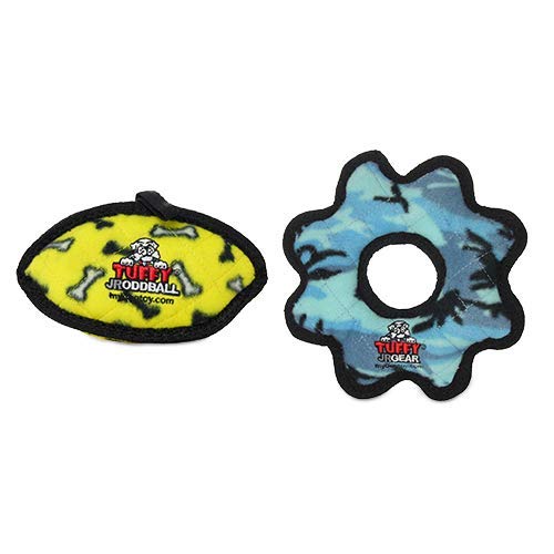TUFFY® 4 Pack Gear Ring Rabbit Boomerang Turkey Plush Dog Toys
