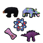 TUFFY® 5 Pack Jr Monkey, Sheep, Gear Ring, Boomerang & Bear Plush Dog Toys