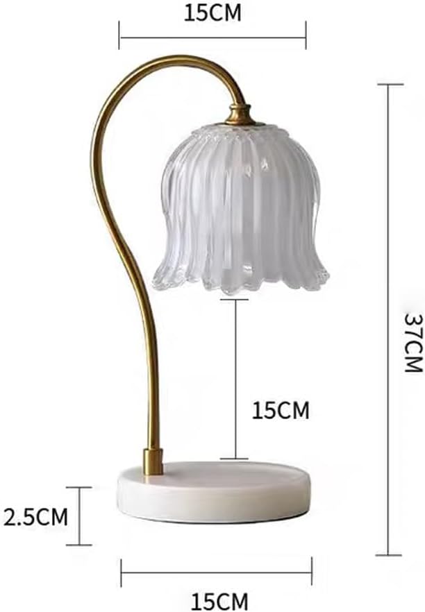 Candle Warmer Lamp,Candle Warmer Lamp with Marble Base, Candle Warmer Light Compatible with Various Candles for Home Decor,Brightness Adjustable for Jar Scented Wax Melts with 2 Bulbs