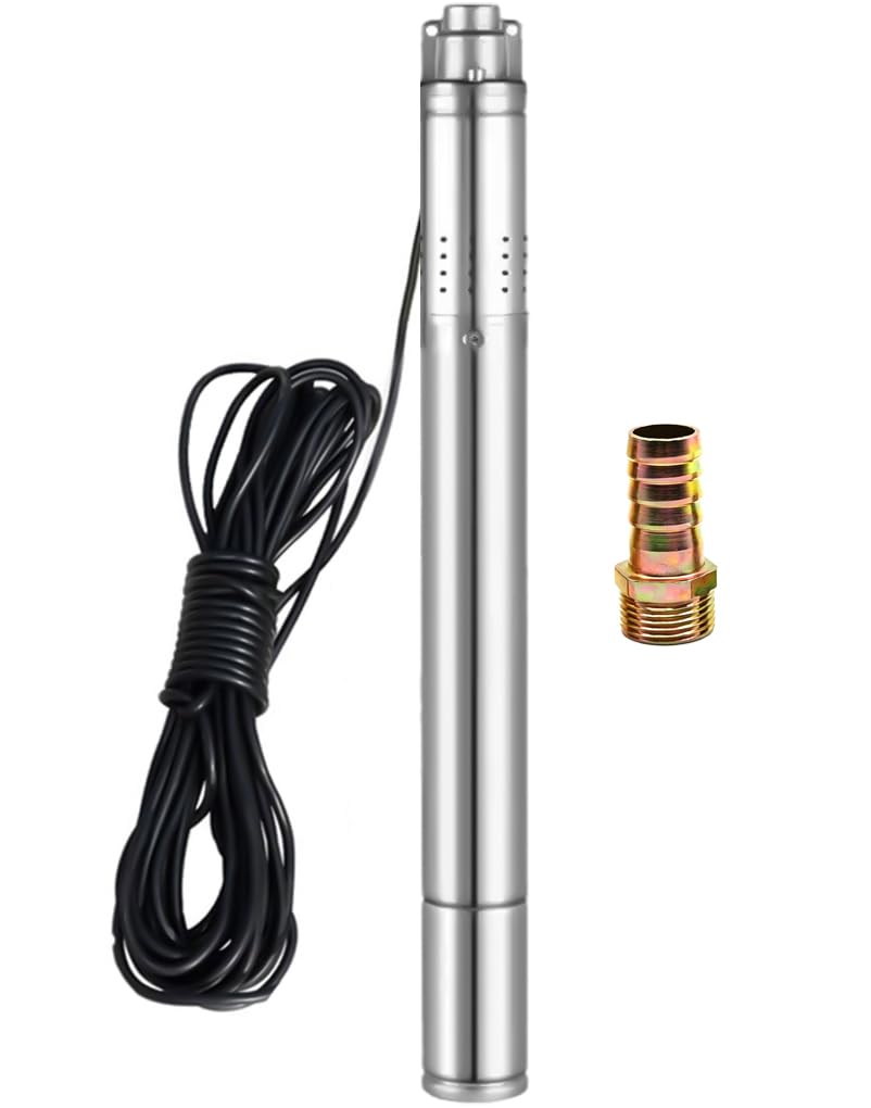 2" Deep Well Submersible Pump with Control Box, 1/2HP 110V Deep Well Pump
