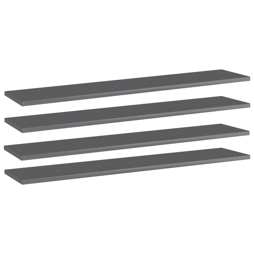 4 Pcs Bookshelf Boards, 39.4" x 19.7" Concrete Grey Engineered Wood Shelving, Minimalist Wall Mounted Display Shelves for Living Room, Matte Finish Storage Boards (Brackets Required)