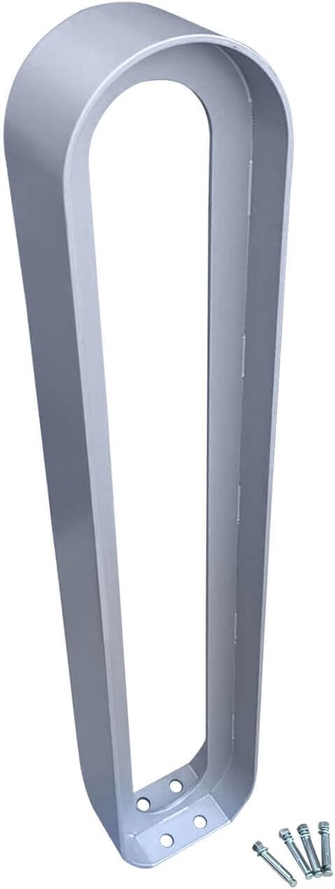 Oval Bike Rack | In-Ground Installation (Anchor Bolts Included) | Modern, Commercial, Outdoor - Gray (1, 6.5” x 3” x 35”)