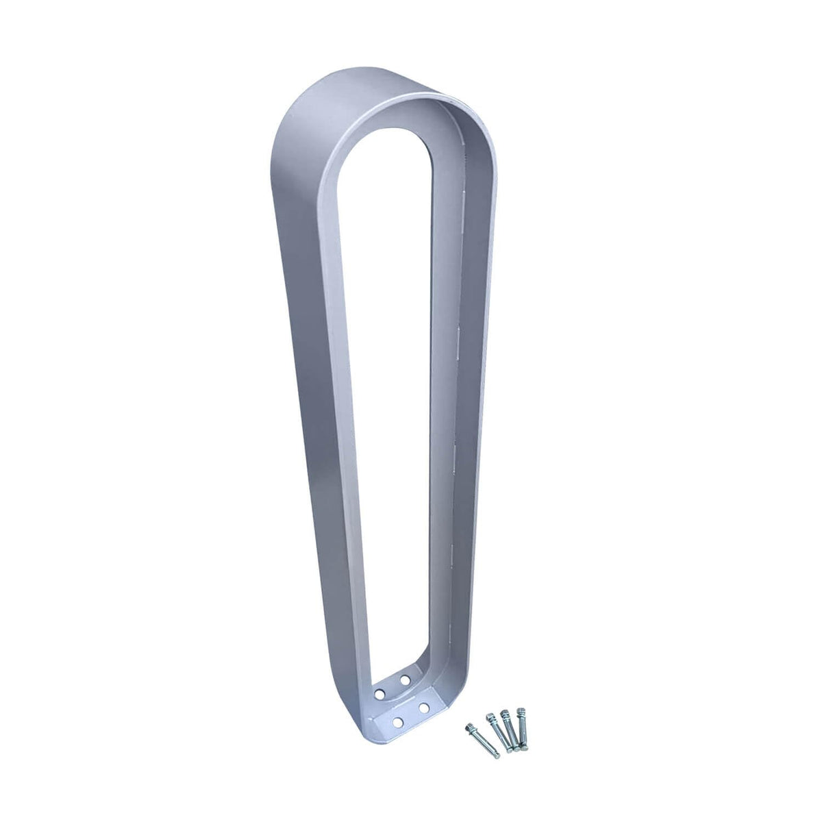 Oval Bike Rack | In-Ground Installation (Anchor Bolts Included) | Modern, Commercial, Outdoor - Gray (1, 6.5” x 3” x 35”)