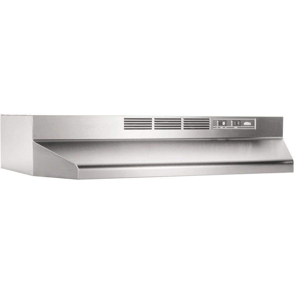 Broan-NuTone 413023 Ductless Range Hood Insert with Light, Exhaust Fan for Under Cabinet, 30-Inch, Black