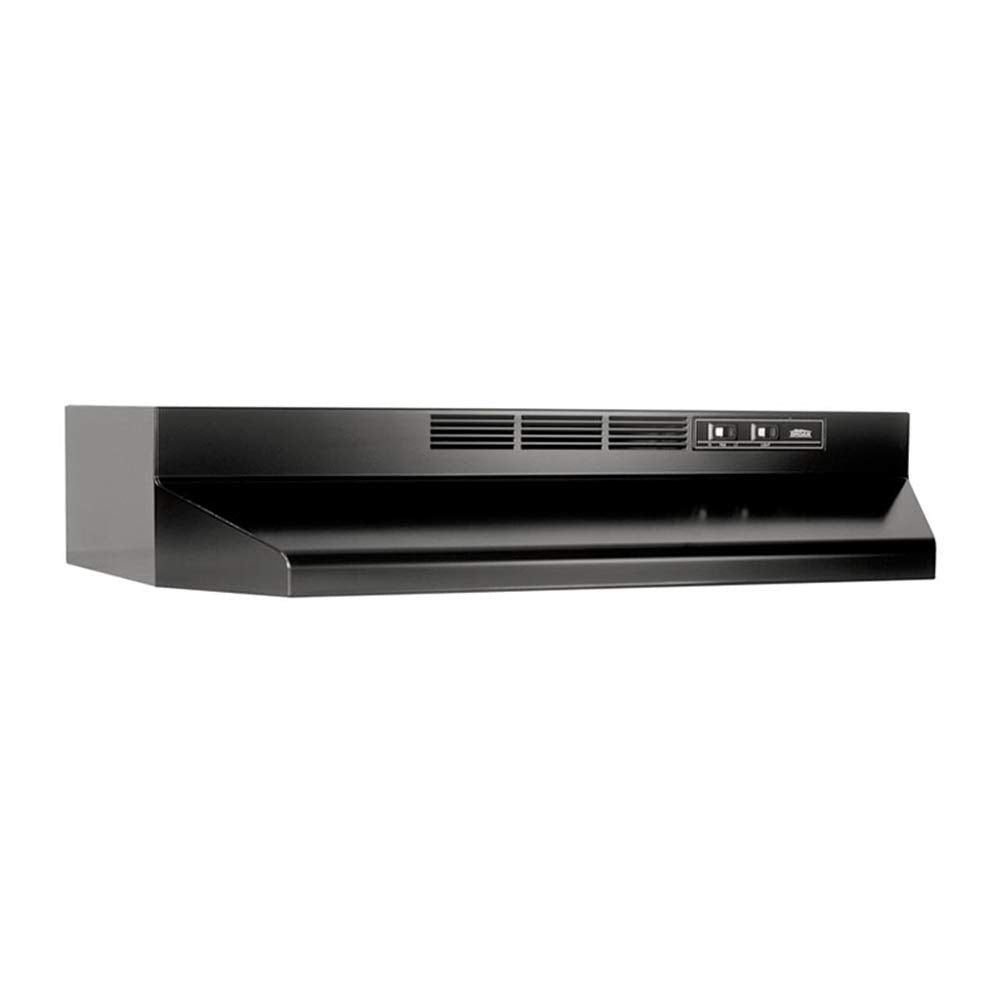 Broan-NuTone 413023 Ductless Range Hood Insert with Light, Exhaust Fan for Under Cabinet, 30-Inch, Black