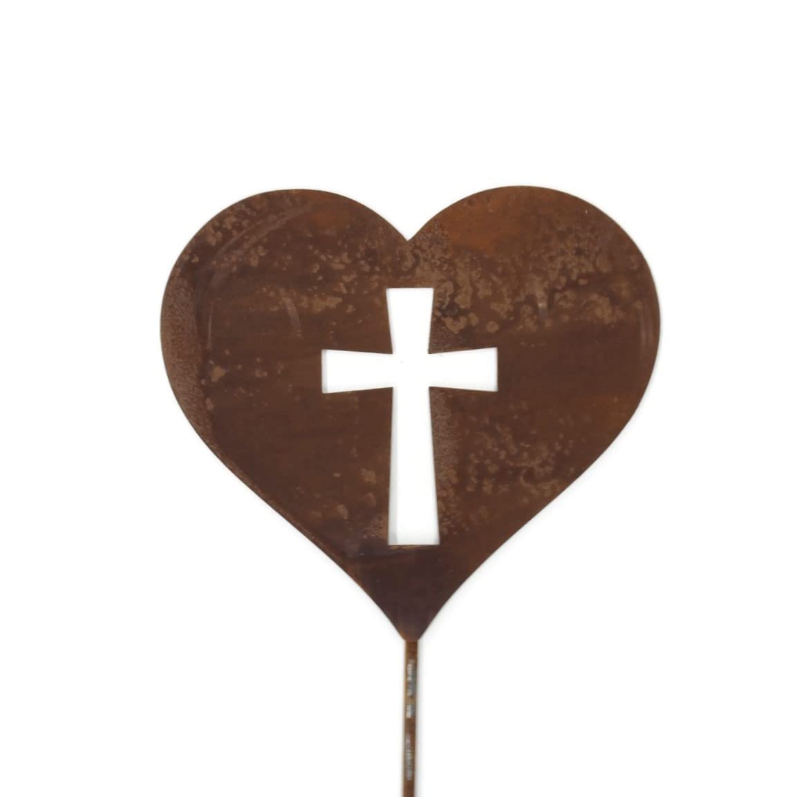Pet Dog, Cat, Rabbit or Bird Keepsake Memorial Heart Garden Stake 20 to 28 Inches Tall (Large Heart, 28" Tall, Yorkie Yorkshire Terrier, Naturally Rusted)