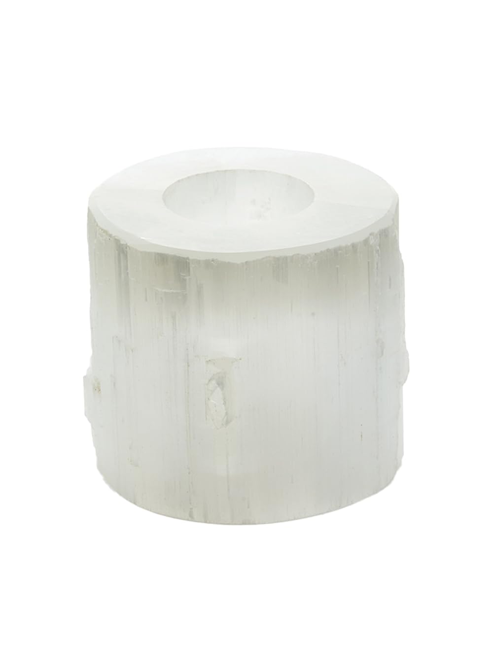 Serene Spaces Living 4" Selenite Tealight Candle Holder, Set of 12, Natural Crystal Stone Decorative White Votive Candlestick Holder for Kitchen, Tables, Wedding, Parties, Event Decor Centerpieces