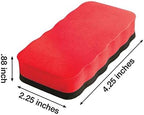 Dowling Magnets Case of 253 Magnetic Whiteboard Erasers: Solid Rectangle, Red Foam