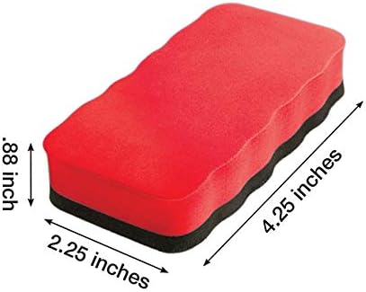 Dowling Magnets Case of 253 Magnetic Whiteboard Erasers: Solid Rectangle, Red Foam