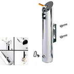 Wall Mounted Stainless Steel Cigar Ashtray for Outdoor Public Use - Large Capacity Commercial Cigarette Butts Container, Durable Smokers Outpost Solution
