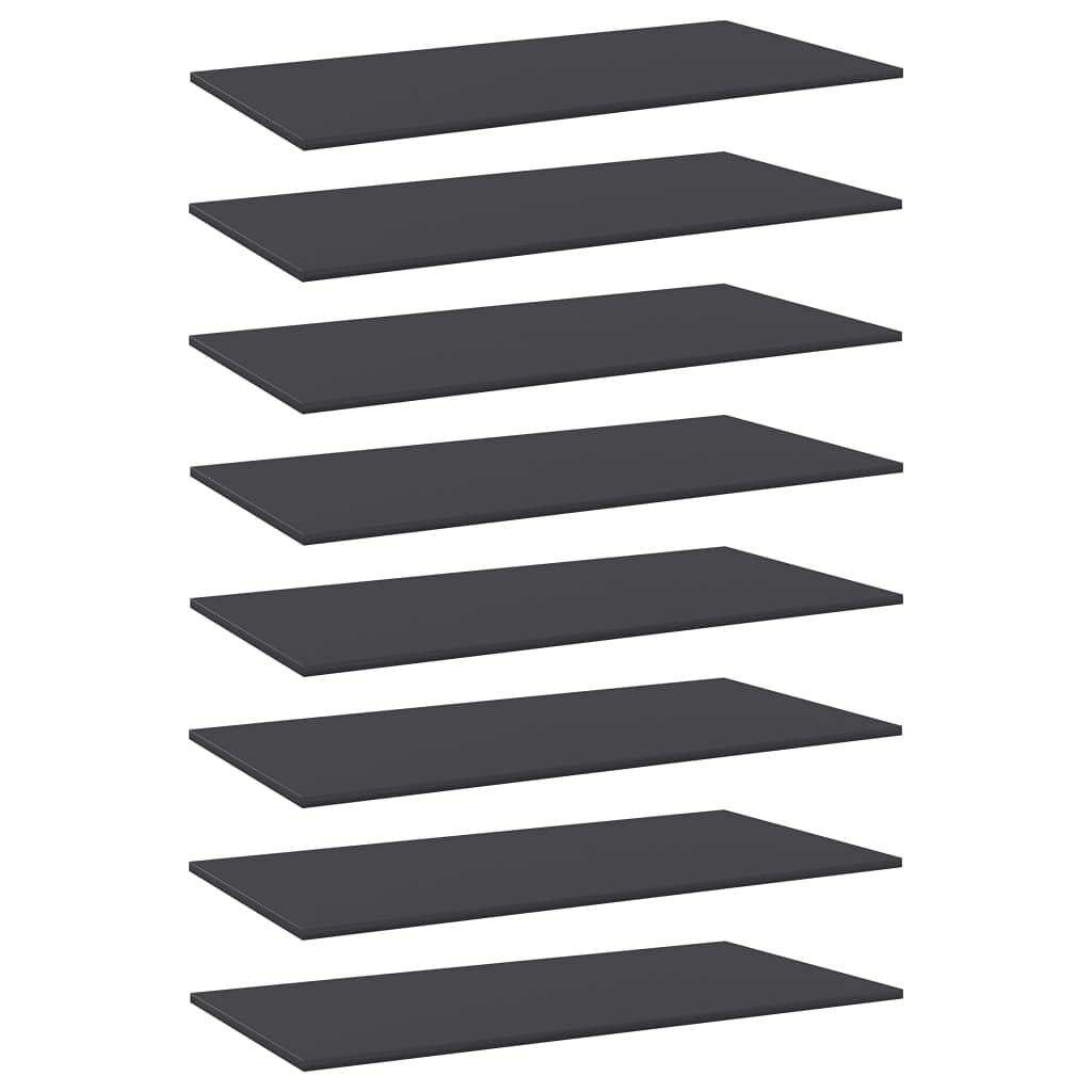 8 Pcs Wall-Mounted Shelf Boards, 15.7 x 15.7 Inch Square Bookshelf Boards, Engineered Wood Display Shelves with High Gloss Black Finish for Home Office Study Storage and Organization