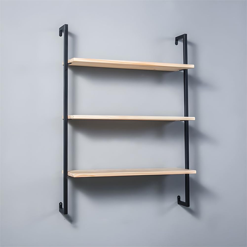 Industrial Wall Mounted Bookshelf Wall Shelf Rack Shoe Store Shoe Rack Wall-Mounted Bookshelf Wrought Iron Bag Rack Multi-Layer Clothing Store Decoration White Gold 31.5" L x 9.8" W x 29.9" H