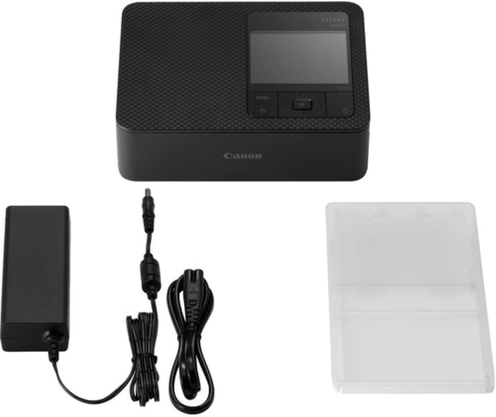Canon SELPHY CP1500 Compact Photo Printer | Black with KP-108IN Color Ink and Paper Set (2 Items)