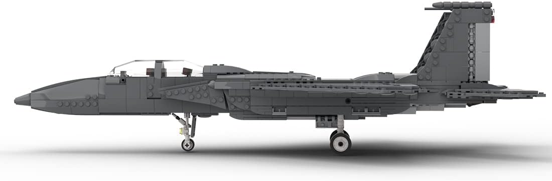 FunXylophy F-15 E Fighter Jet Building Block Set, Strike Eagle Model MOC Building Blocks, Military Airplane Jet Model Collection Gift for Military Enthusiasts(1261PCS)
