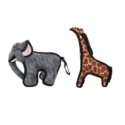 TUFFY® 5 Pack Jr Monkey, Sheep, Gear Ring, Boomerang & Bear Plush Dog Toys