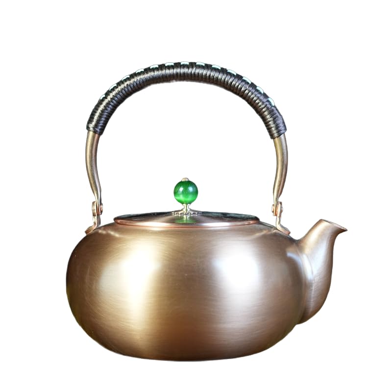 2000ml Large Pumpkin Shape Handmade Teapot Stove Top Copper Tea Pot Turkish Tea Pot Pure for Stovetop Copper Tea Kettle Stovetop (Pot 2000ml)