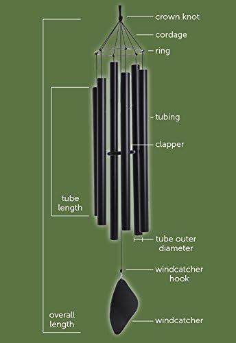 Music of the Spheres – Aquarian Alto, Medium Handcrafted Wind Chime, Precision Tuned, Weather-resistant Unique Outdoor Wind Chimes, 50"