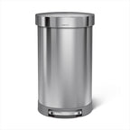 simplehuman 45 Liter / 12 Gallon Semi-Round Automatic Sensor Trash Can, Brushed Stainless Steel