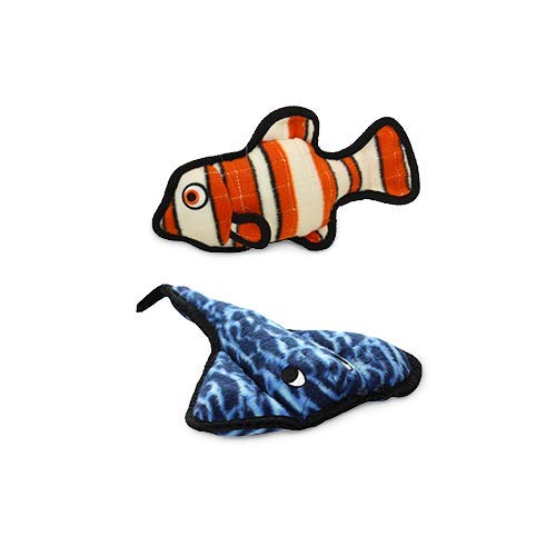 TUFFY® 5 Pack Fish Rabbit Phrog Cow Lobster Ultra Durable Plush Dog Toys