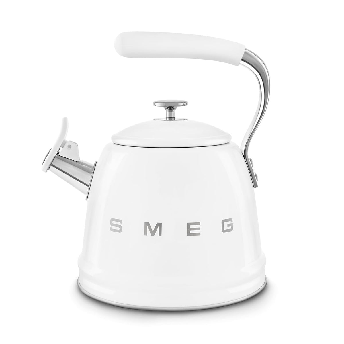 SMEG Stovetop Whistling Kettle – 50s Retro Style, 2.3 Liter (10 Cup / 2.4 Quart) Stainless Steel Tea Kettle with Iconic Design & Whistle – Premium Kitchen Statement Piece-Black