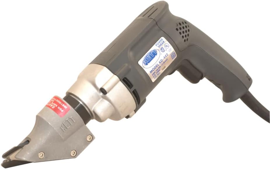 Kett P-2042 Pneumatic Straight Handle Sheet Metal Shear – 16 Gauge Steel Capacity, Variable Speed Air Tool for Steel & Stainless Metal Cutting