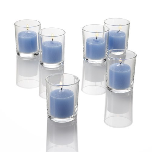 Set of 144 Richland Votive Candles Red Unscented and 144 Clear Glass Eastland Votive Holders