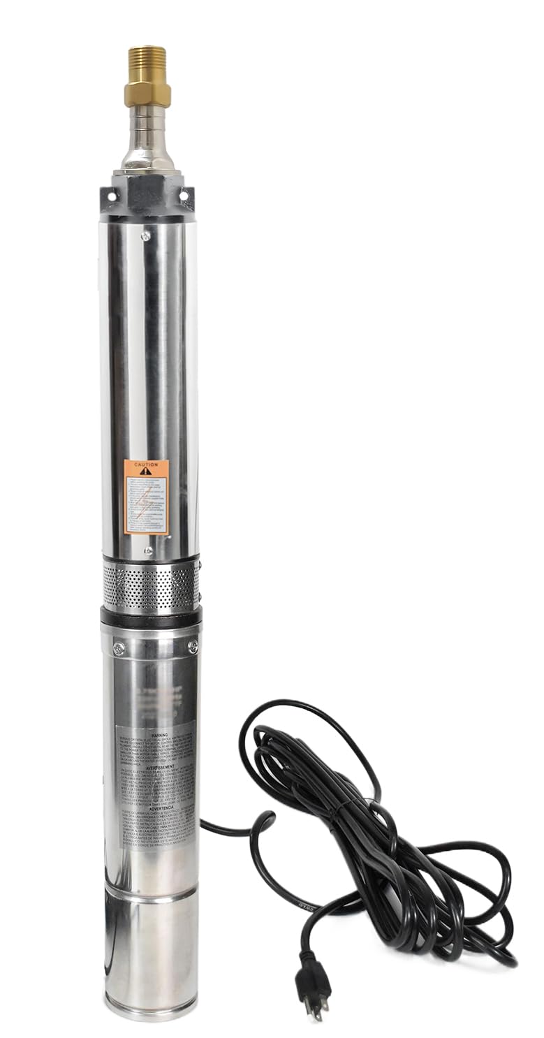 4" Deep Well Pump 110v Submersible Well Pump with Control Box with 50ft Power Cord Stainless Steel