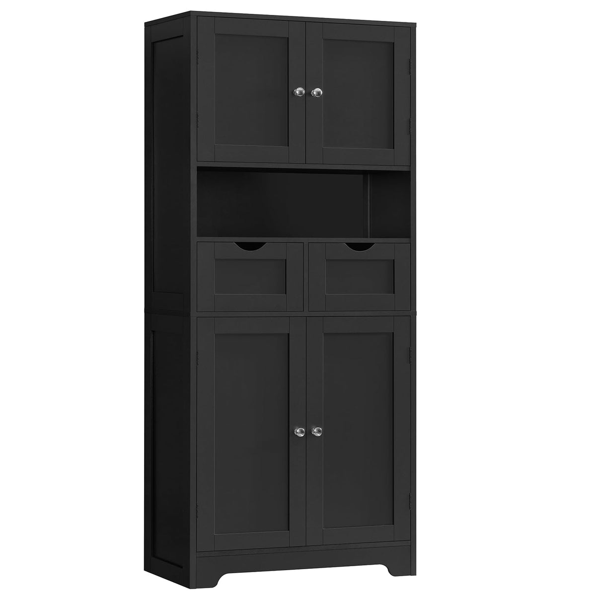 TEENFON Tall Bathroom Storage Cabinet with 4 Doors & 2 Adjustable Shelves