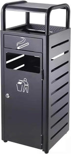 Practical Garbage Can Thickened Outdoor Ashtray Trash Can Vertical Ashtray Brushed Process Stainless Steel Cigarette Butt Column Ashtray Trash Bin Reliable