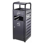 Practical Garbage Can Thickened Outdoor Ashtray Trash Can Vertical Ashtray Brushed Process Stainless Steel Cigarette Butt Column Ashtray Trash Bin Reliable