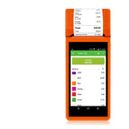 POS Printer Terminal 58mm Bill Receipt Printing Handheld Device Portable Rugged PDA(Orange)
