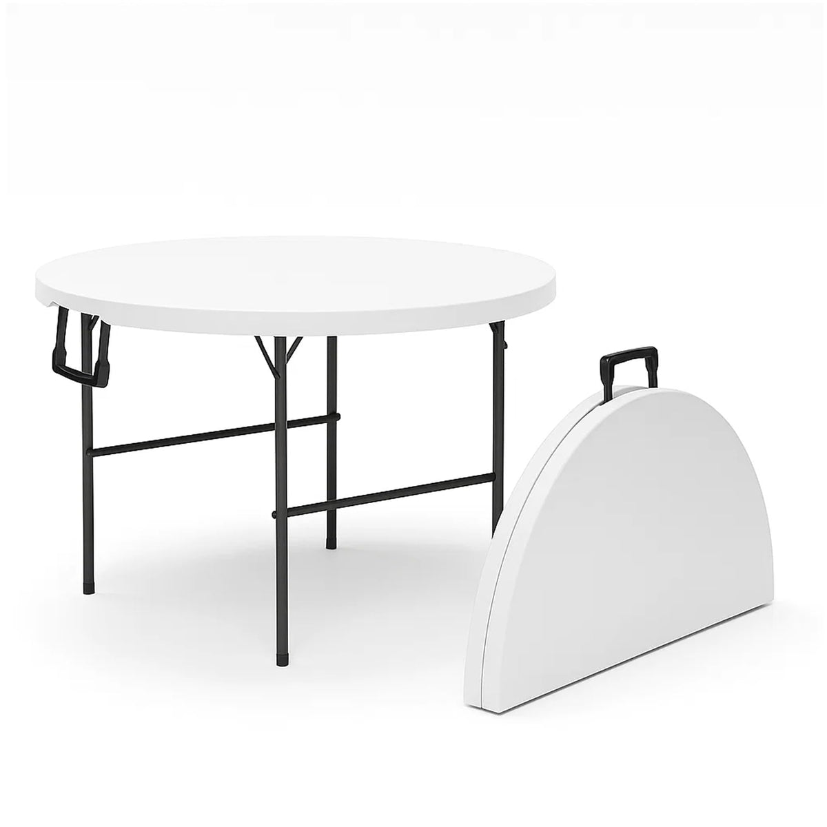 2 PACK of 6 Feet Foldable Table with Built in Handle & Steel Legs | 6FT Heavy Duty Folding Portable | Perfect for Party, Dining, Wedding, Events, Picnic Indoor Outdoor Camping Utility Folding - 6 Foot