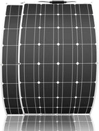 200W 12V (2pcs 100W) Flexible Monocrystalline Solar Panel with Solar Cable Waterproof Photovoltaic Module for Non-Flat Surface