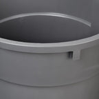 Amazon Basics Heavy Duty Sturdy Round Trash Can, 32 Gallon, Grey, Pack of 2
