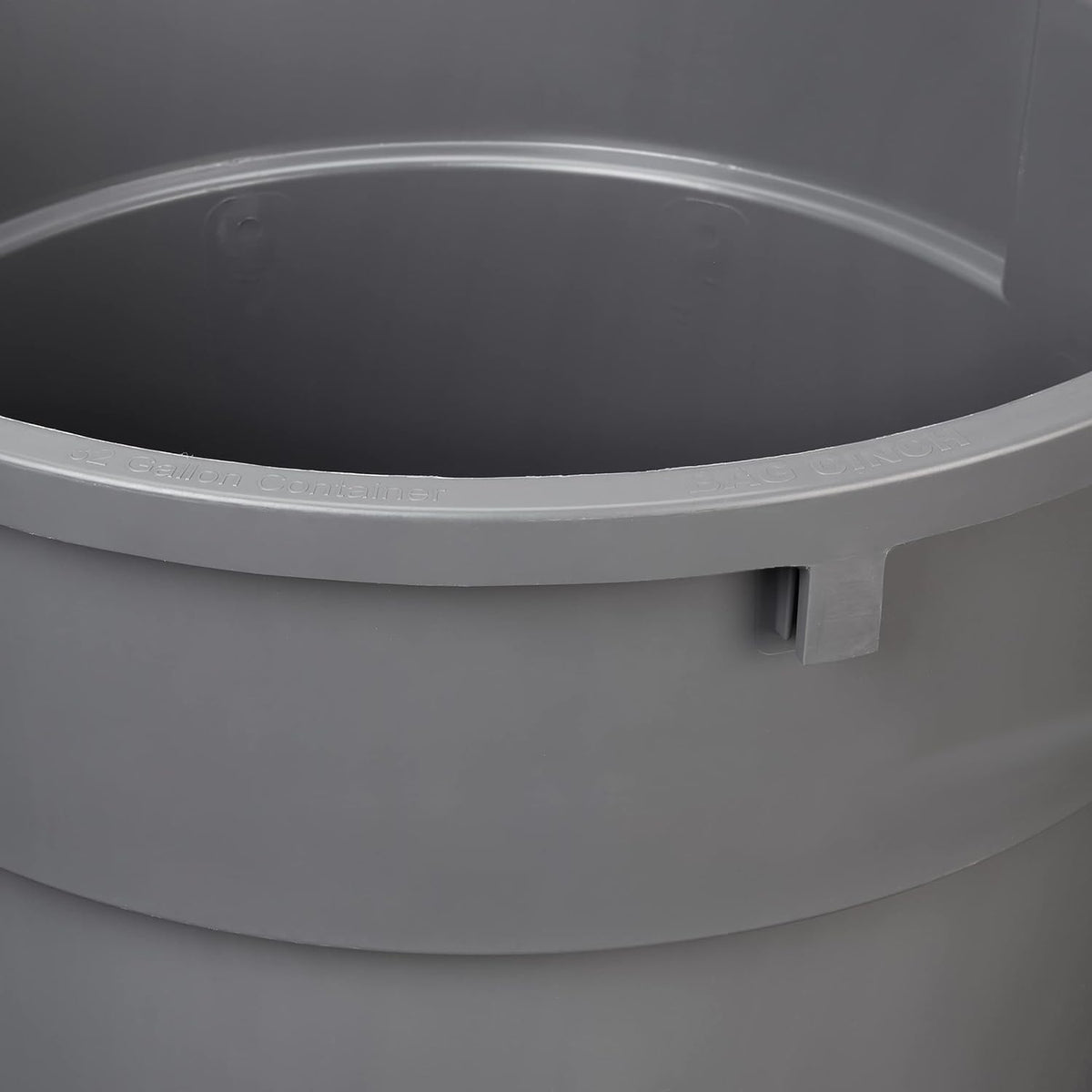 Amazon Basics Heavy Duty Sturdy Round Trash Can, 32 Gallon, Grey, Pack of 2