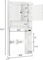 Ahomly Over The Toilet Storage Cabinet, 29.9" W x 70.3" H, White