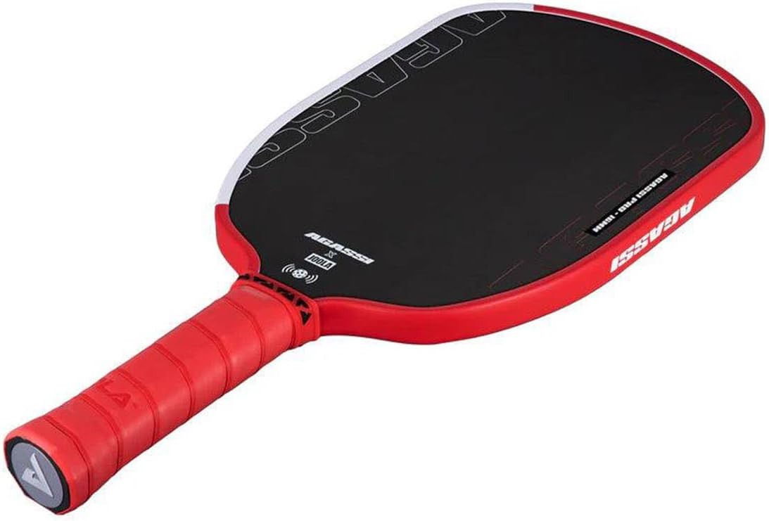 JOOLA Agassi PRO IV 16mm Pickleball Paddle w/Extended Sweet Spot - Carbon Fiber Surface Increases Spin & Control - SK Film for Power & Larger Sweet spot - UPA-A Certified - USAP Approved - NFC Chip