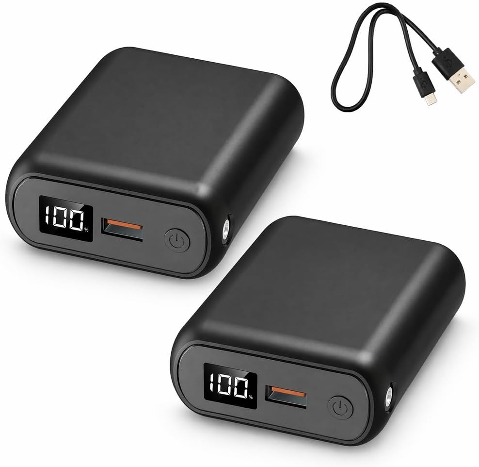 2 Pack 20000mAh Heated clothing Dedicated Battery pack,DC 7V/3A USB 5V/3A