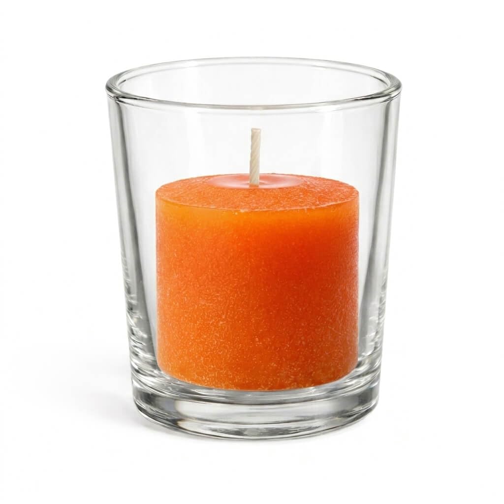 Set of 144 Richland Votive Candles Red Unscented and 144 Clear Glass Eastland Votive Holders