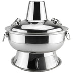 Hot Pot, Chinese Charcoal Hotpot, Extra Thick Stainless Steel Stew Pan, Vintage Hot Pot with Chimney Shabu Shabu Hotpot for Family Dinners and Stewed Lamb Camping,Gold,36cm/14.2inch