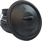 Lifespace No. 1 Cast Iron Flat Bottom African Potjie Cooking Pot/Cauldron - 5 Quart