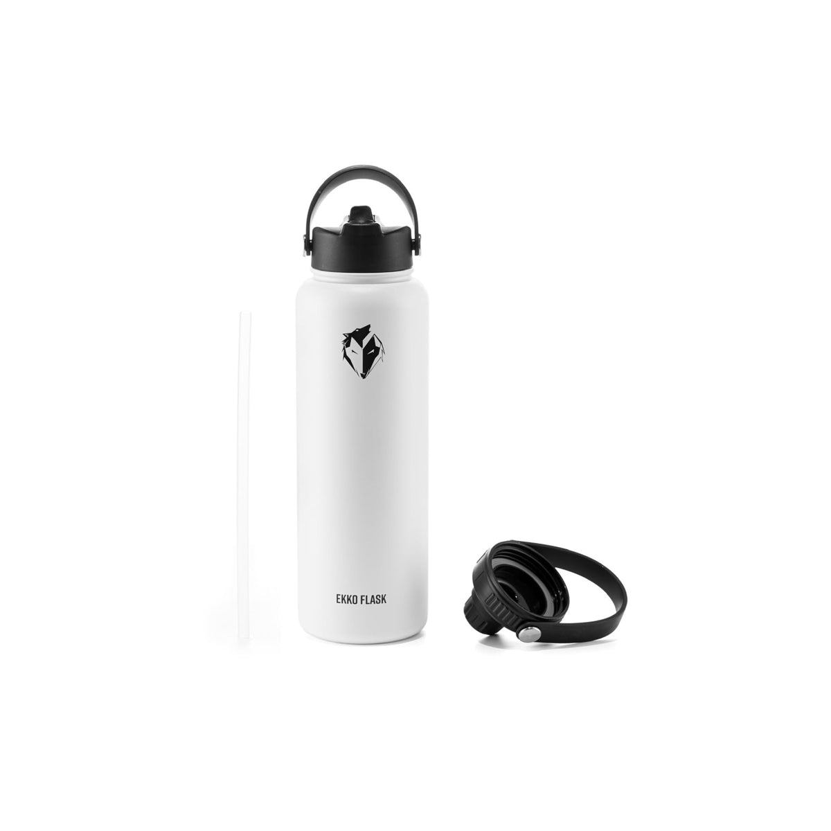 Ekkovision Ekko Flask Insulated Water Bottle, Stainless Steel, Black,128 Oz