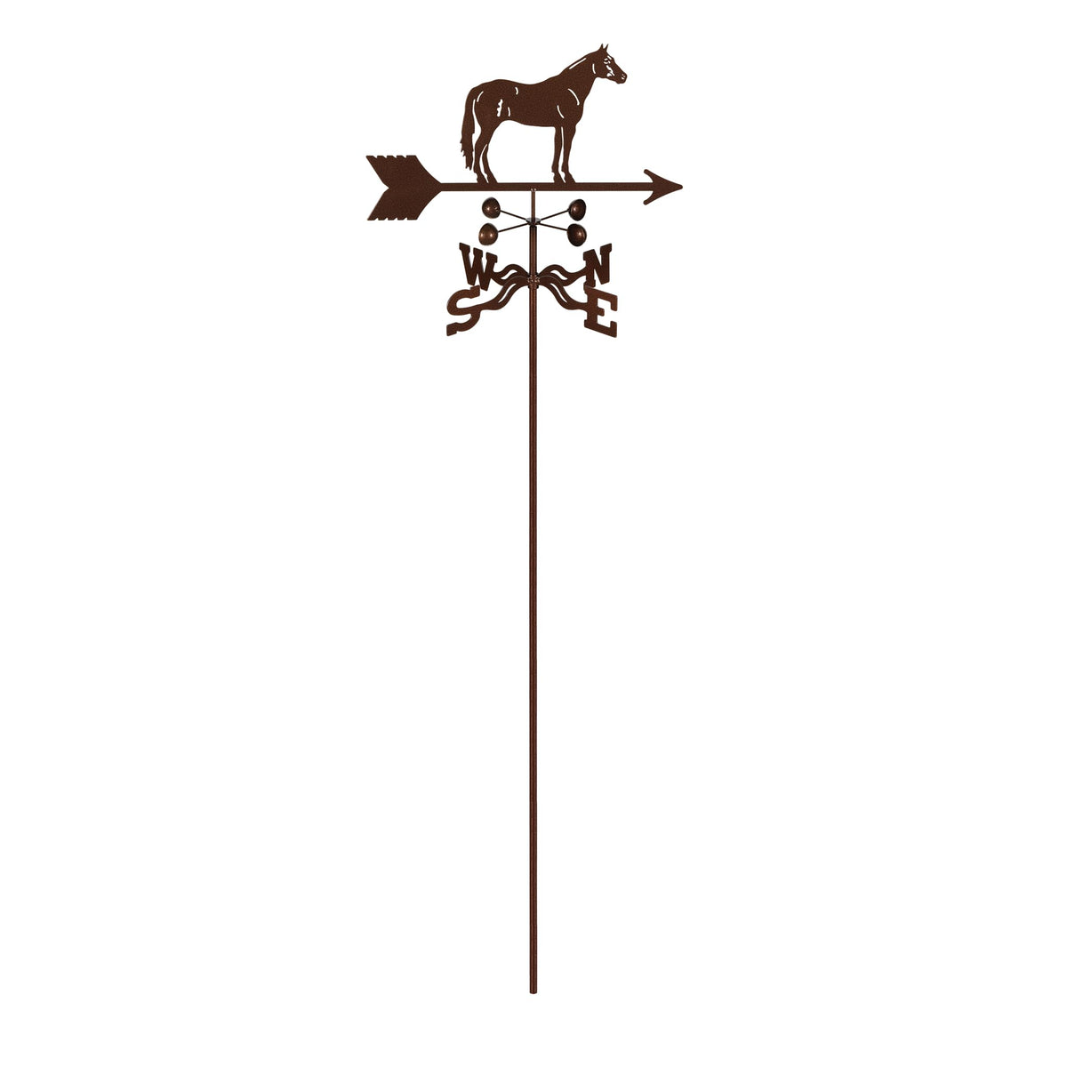 EZ Vane Steel Quarter Horse Weathervane with Wind Cups — Post Mount