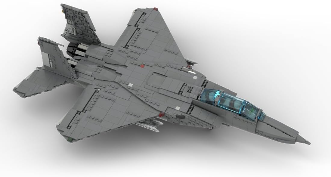 Military Fighter Series Model Block Set, MOC F-15 E 1/34 Scale (v2) Active US Military Fighter Building Blocks Set (1892PCS), 39R294KPW38616V