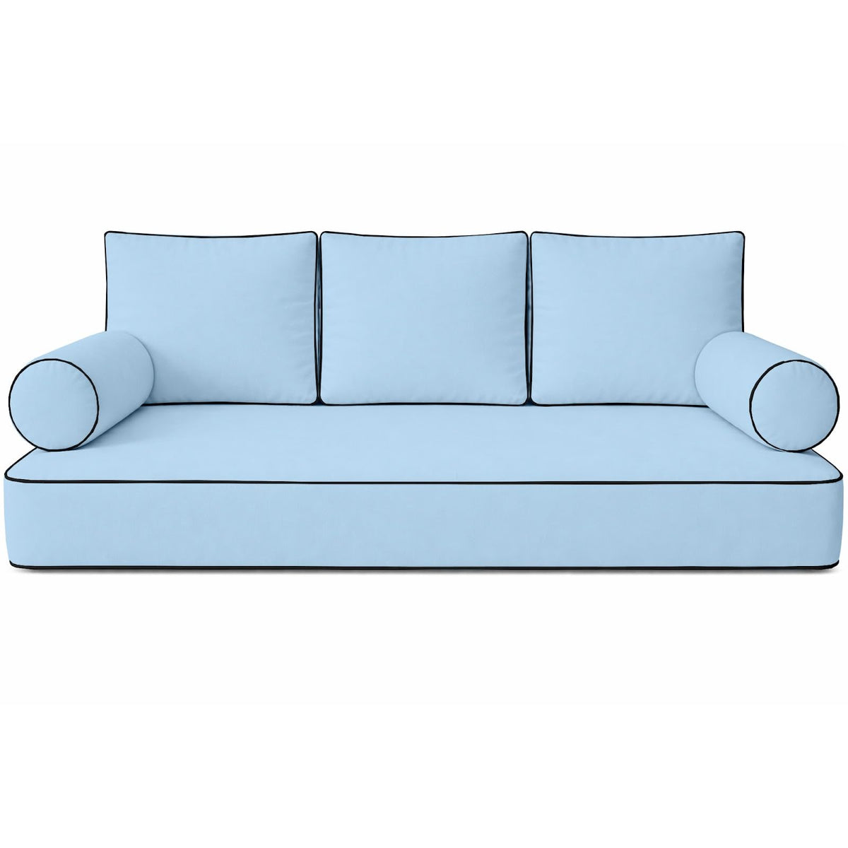 Cottington Lane 5 Piece Outdoor Daybed Cushion Cover Set, Twin Size Fitted 39" x 75" with 6" Deep Fit, Waterproof Indoor Daybed/Porch Swing Bed Mattress & Pillow Bolster Cushion Cover, Light Grey