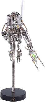 3D Metal Puzzle Animal Model Kit, 700PCS DIY Assemble Steampunk Mechanical Diver Ape with Glowing Trident, Creative Handcrafted Metal Art Craft Desktop Display & Decoration for Adults