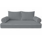 Cottington Lane 5 Piece Outdoor Daybed Cushion Cover Set, Twin Size Fitted 39" x 75" with 6" Deep Fit, Waterproof Indoor Daybed/Porch Swing Bed Mattress & Pillow Bolster Cushion Cover, White