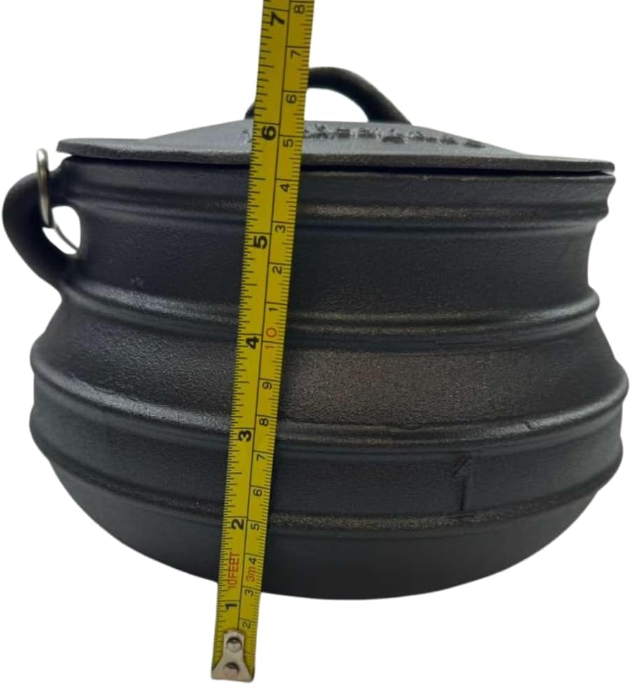 Lifespace No. 1 Cast Iron Flat Bottom African Potjie Cooking Pot/Cauldron - 5 Quart