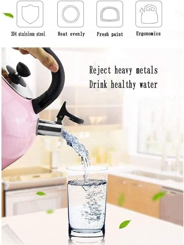 Stainless Steel Stove Top Whistling Kettle Hot Water Tea Pot Fast to Boil Whistling Tea Kettles(Blue,4L)